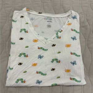 Kyte Baby Women’s Relaxed Fit V-Neck in The Very Hungry Caterpillar